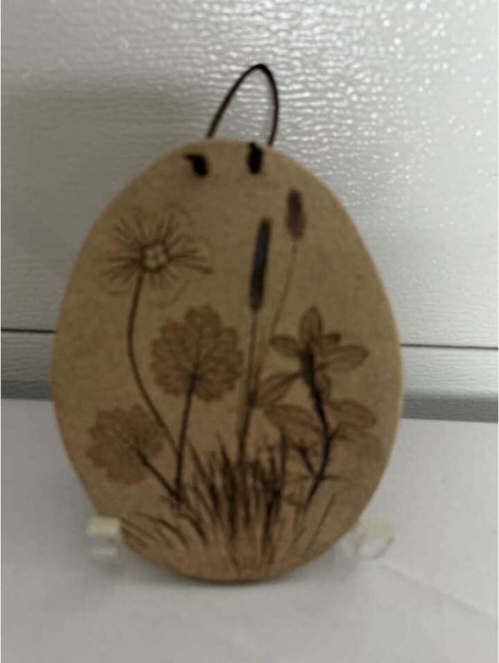 Pauline Perry Stoneware boho Pottery Floral Wall Hanging
